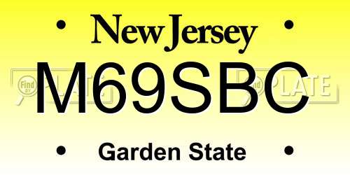 M69SBC New Jersey License Plate