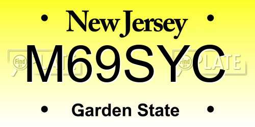 M69SYC New Jersey License Plate