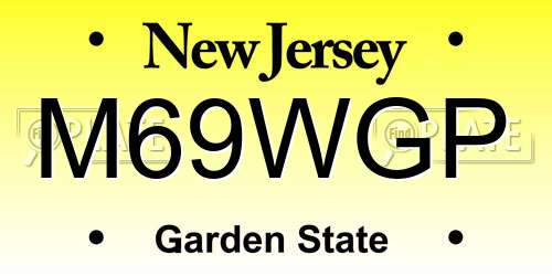 M69WGP New Jersey License Plate