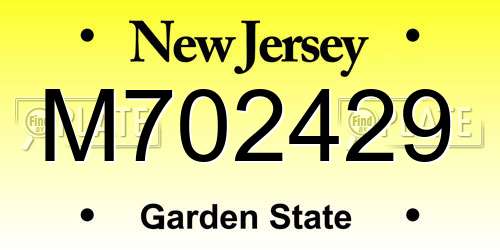 M702429 New Jersey License Plate