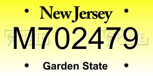 M702479 New Jersey License Plate