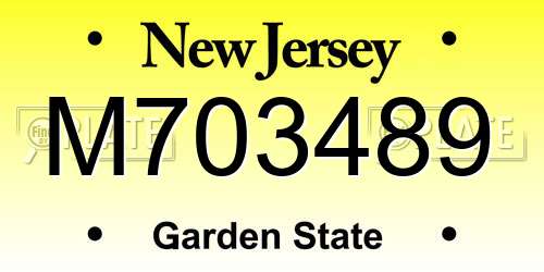 M703489 New Jersey License Plate