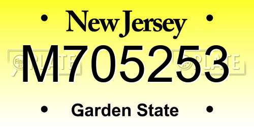 M705253 New Jersey License Plate