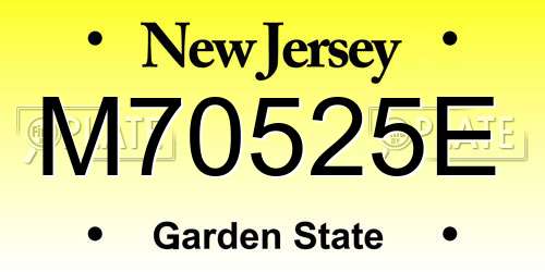 M70525E New Jersey License Plate