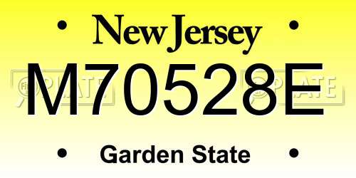 M70528E New Jersey License Plate