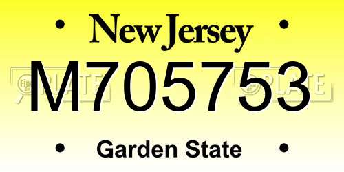 M705753 New Jersey License Plate
