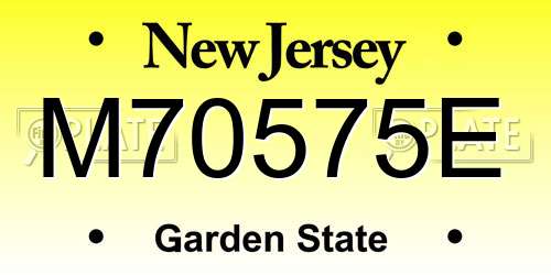 M70575E New Jersey License Plate