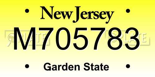 M705783 New Jersey License Plate