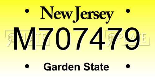 M707479 New Jersey License Plate