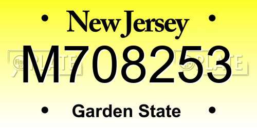 M708253 New Jersey License Plate
