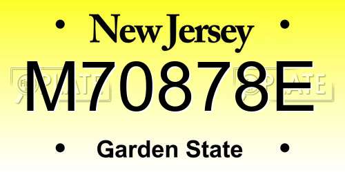 M70878E New Jersey License Plate