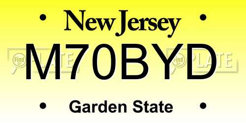 M70BYD New Jersey License Plate