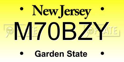 M70BZY New Jersey License Plate