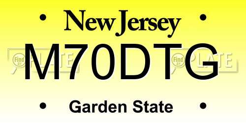 M70DTG New Jersey License Plate