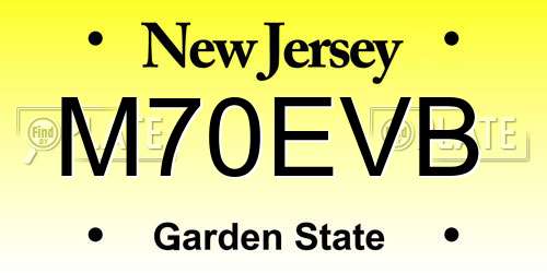M70EVB New Jersey License Plate