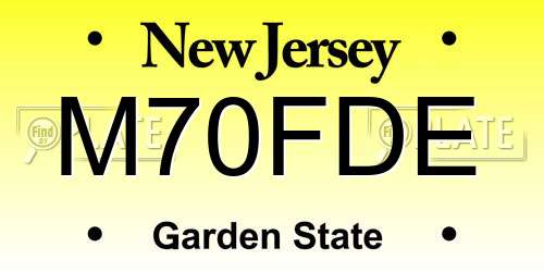 M70FDE New Jersey License Plate