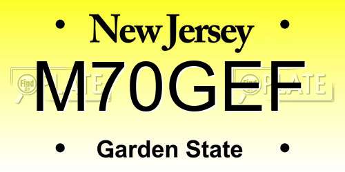 M70GEF New Jersey License Plate