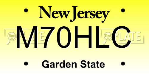 M70HLC New Jersey License Plate