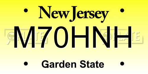 M70HNH New Jersey License Plate