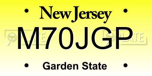 M70JGP New Jersey License Plate