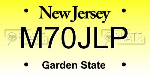 M70JLP New Jersey License Plate