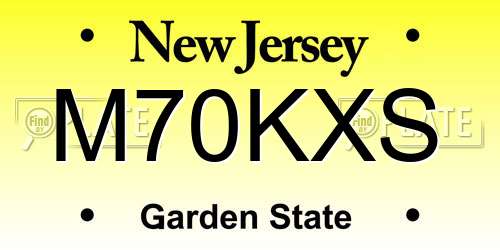 M70KXS New Jersey License Plate