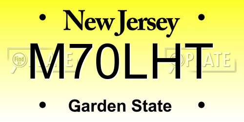 M70LHT New Jersey License Plate