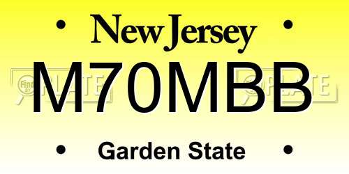 M70MBB New Jersey License Plate
