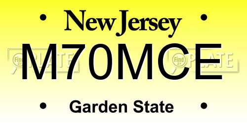 M70MCE New Jersey License Plate