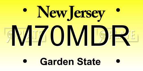 M70MDR New Jersey License Plate