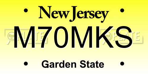 M70MKS New Jersey License Plate