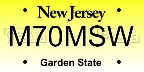 M70MSW New Jersey License Plate