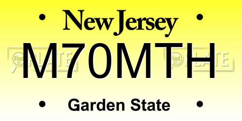 M70MTH New Jersey License Plate