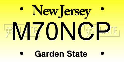 M70NCP New Jersey License Plate
