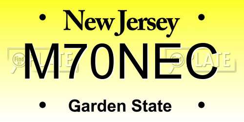 M70NEC New Jersey License Plate