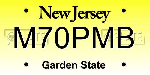M70PMB New Jersey License Plate