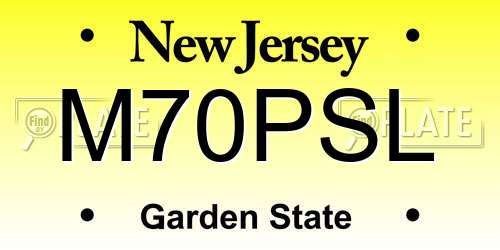 M70PSL New Jersey License Plate