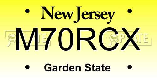 M70RCX New Jersey License Plate