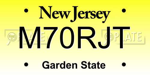 M70RJT New Jersey License Plate