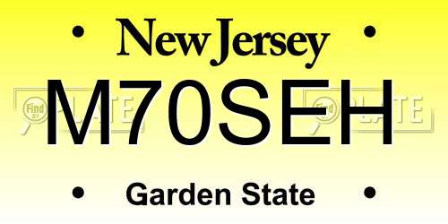 M70SEH New Jersey License Plate