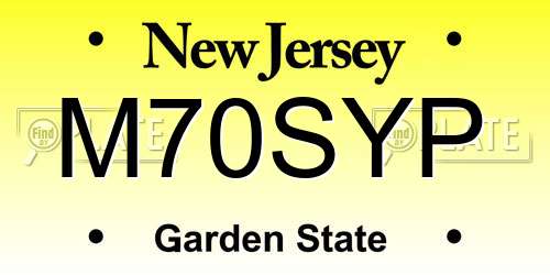 M70SYP New Jersey License Plate