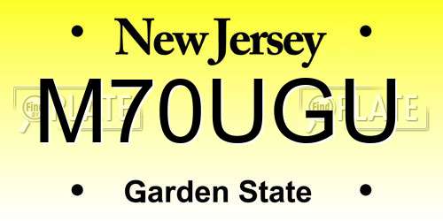 M70UGU New Jersey License Plate