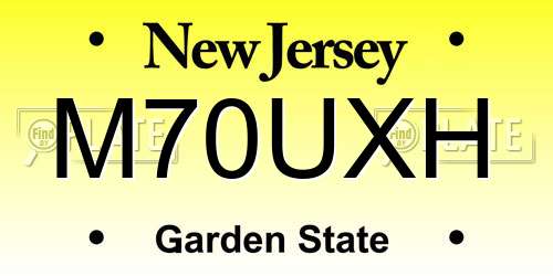 M70UXH New Jersey License Plate