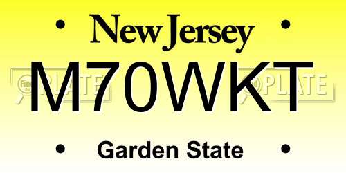M70WKT New Jersey License Plate