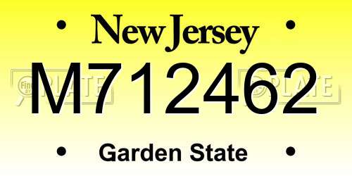 M712462 New Jersey License Plate