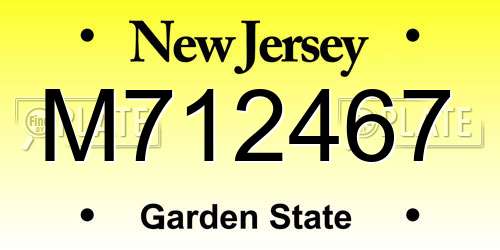 M712467 New Jersey License Plate