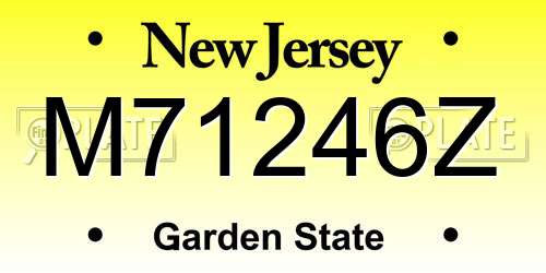M71246Z New Jersey License Plate