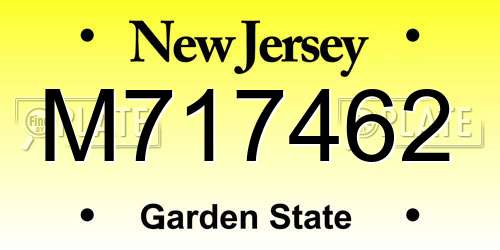 M717462 New Jersey License Plate