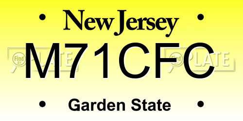 M71CFC New Jersey License Plate