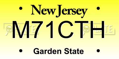 M71CTH New Jersey License Plate